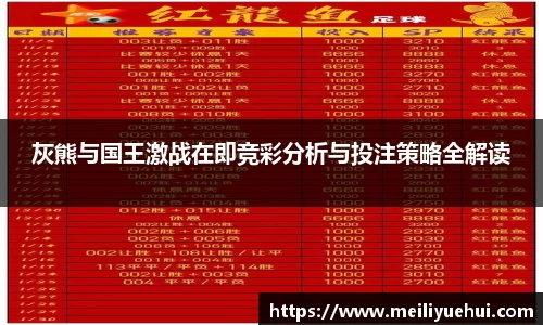 熊猫体育灰熊与国王激战在即竞彩分析与投注策略全解读